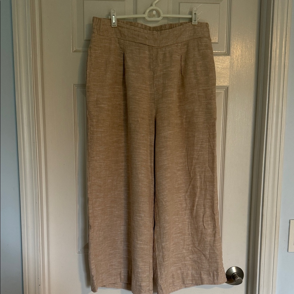 Ella Moss Beige Wide-Leg Pants